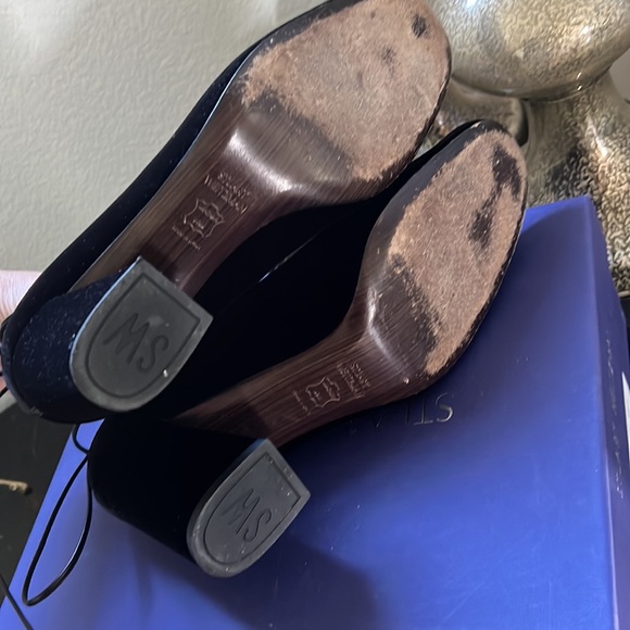 Stuart Weitzman Cordon mid heal black velvet lace ups - Picture 7 of 11